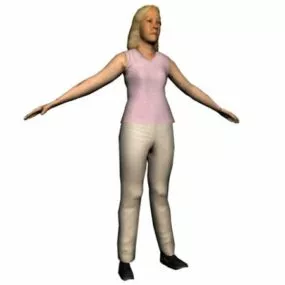 Blonde Elderly Woman 3d model