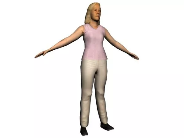 Wife Character With Teddy Bear 3d model