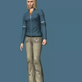 Blonde Girl Rigged Character 3d model