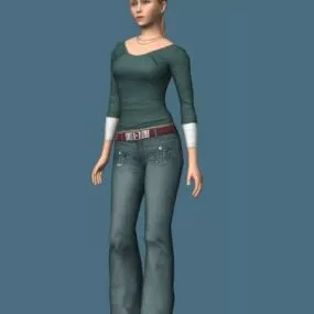 Blonde Woman Rigged Character 3d model