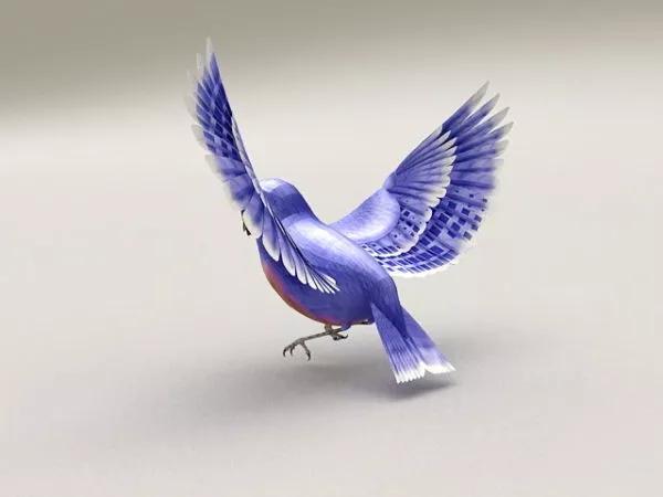 Blue Bird With Spread Wings 3d model Blue Bird With Spread Wings 3d model