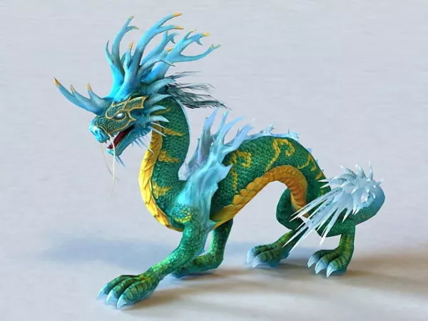 Blue Chinese Dragon Free 3d Model - .max, .vray - Open3dmodel