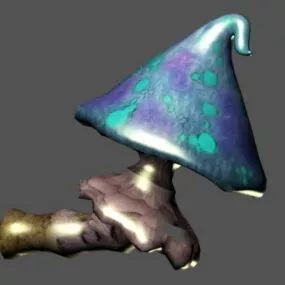 Blue Fantasy Mushroom 3d model
