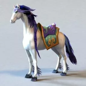 Blue And White Horse 3d model