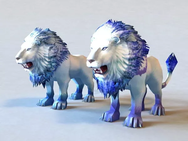 Lion Statue Lowpoly 3d model