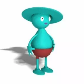 Blue Cartoon People 3d model