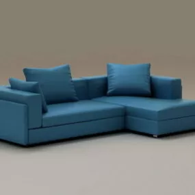 Blue Corner Sectional Sofa 3d model