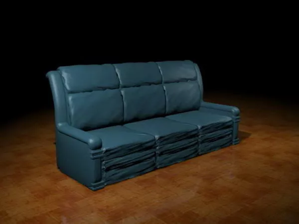 Blue Cushion Couch 3d model Blue Cushion Couch 3d model
