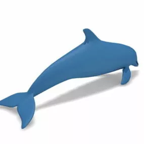 Blue Dolphin Cartoon 3d model