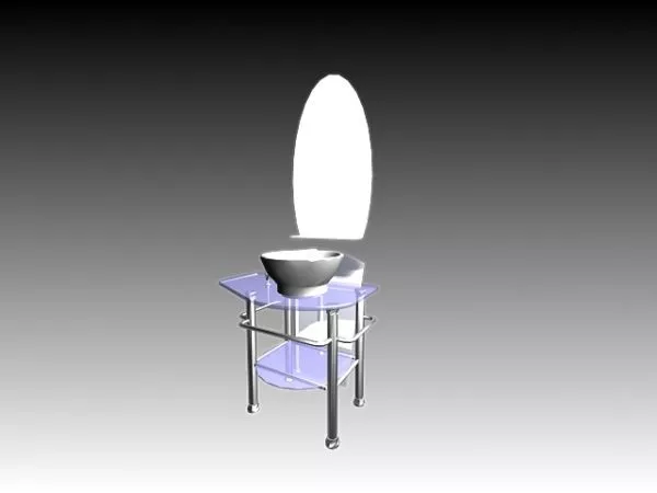 Blue Glass Vanity 3d model Blue Glass Vanity 3d model