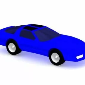 Blue Hatchback Coupe 3d model