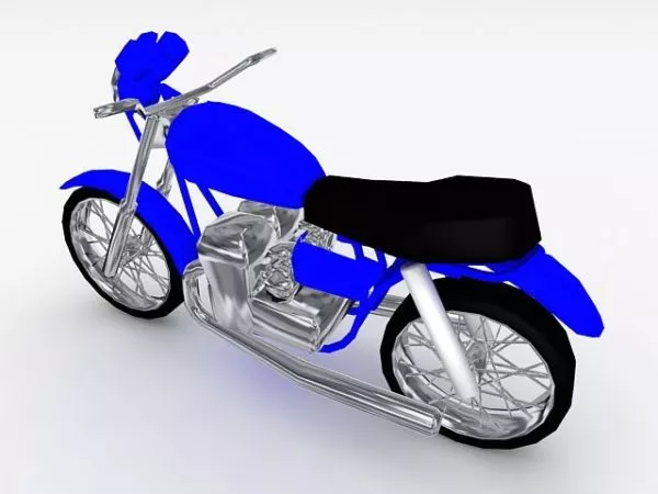 Blue Motorcycle 3d model Blue Motorcycle 3d model