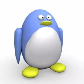 Blue Penguin Cartoon Character 3d model