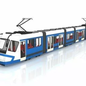 Blue Trolley Car 3d model