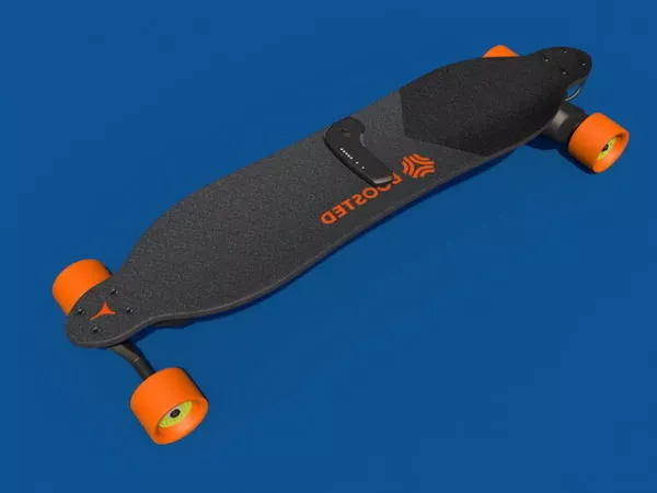 White Skateboard With Wheels 3d model