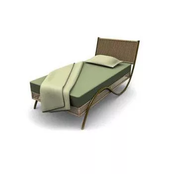 Brass Single Bed 3d model Brass Single Bed 3d model