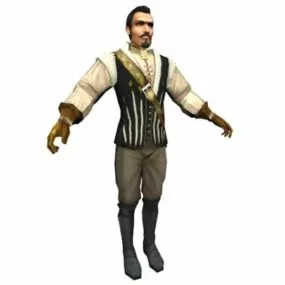 British Sea Captain Character 3d model