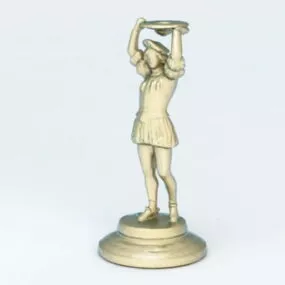 Bronze Woman Statue 3d model