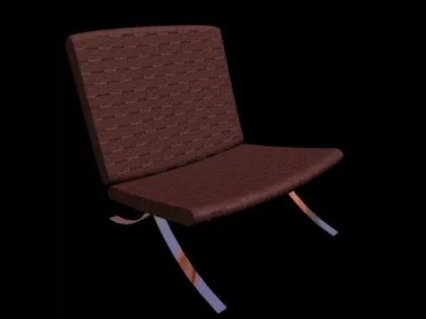 Brown Barcelona Chair 3d model Brown Barcelona Chair 3d model