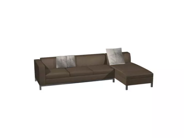Brown Fabric Sectional Sofa 3d model Brown Fabric Sectional Sofa 3d model