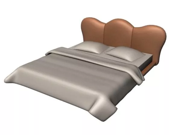 Brown Leather Platform Bed 3d model Brown Leather Platform Bed 3d model