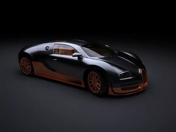 Blue Bugatti Eb110 Super Car 3d model