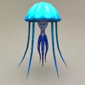 Bule Jellyfish Animal 3d model