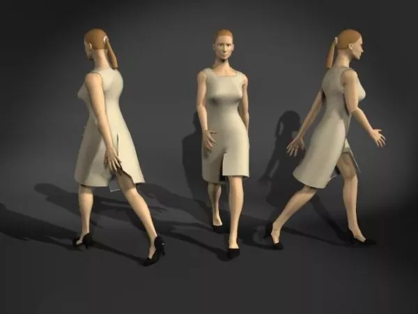 Business Lady In Walking Pose 3d model Business Lady In Walking Pose 3d model