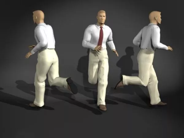 Business Man In Running Pose 3d model Business Man In Running Pose 3d model