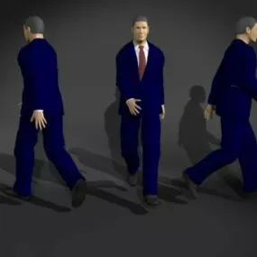 Business Man In Walking Pose 3d model
