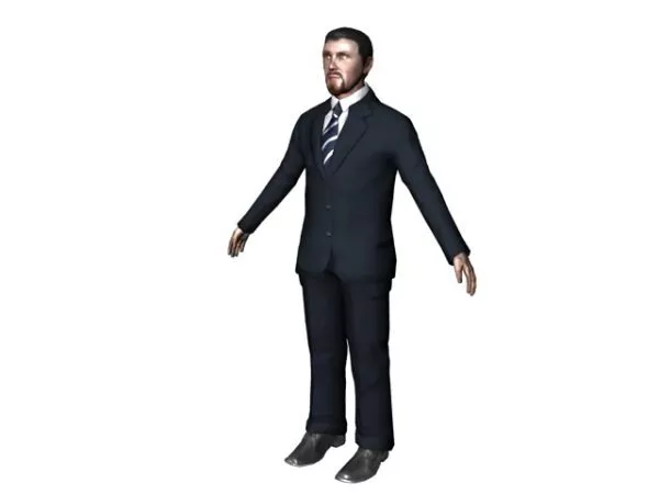 Character Business Man Standing T-pose 3d model Character Business Man Standing T-pose 3d model