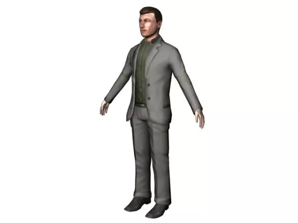 Cartoon Man With Rigged 3d model