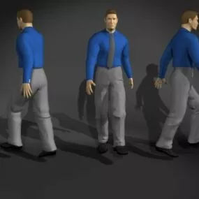 Business Man Walking Pose Character 3d model