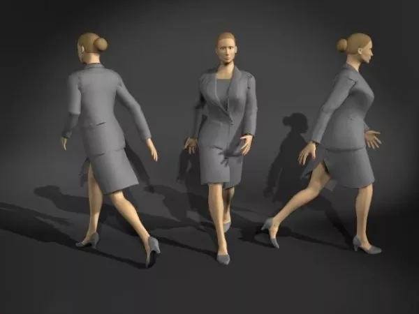 Character Business Woman In Uniforms Suit 3d model Character Business Woman In Uniforms Suit 3d model