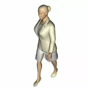 Character Business Woman In Work Wear 3d model