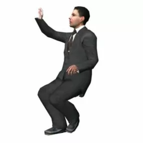 Character Businessman In Office Working 3d model