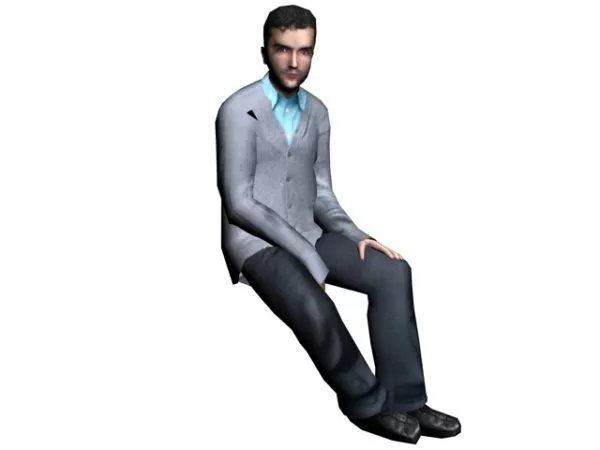 Character Businessman Sitting Down 3d model Character Businessman Sitting Down 3d model