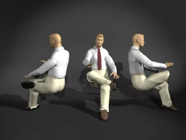 Businessman Sitting Pose 3d model Businessman Sitting Pose 3d model