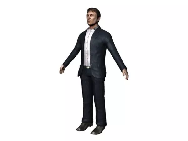 Character Businessman Standing T-pose 3d model Character Businessman Standing T-pose 3d model