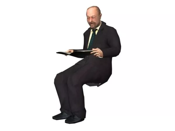 Character Businessman With Opened Folder 3d model Character Businessman With Opened Folder 3d model
