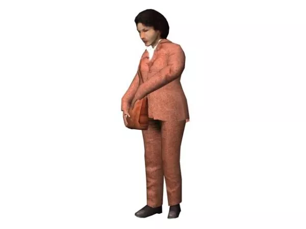 Character Businesswoman With Briefcase 3d model Character Businesswoman With Briefcase 3d model