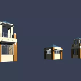 Car Park Entrance Guard Room 3d model