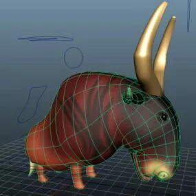 Cartoon Antelope Rigged 3d model