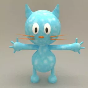 Cartoon Blue Cat 3d model