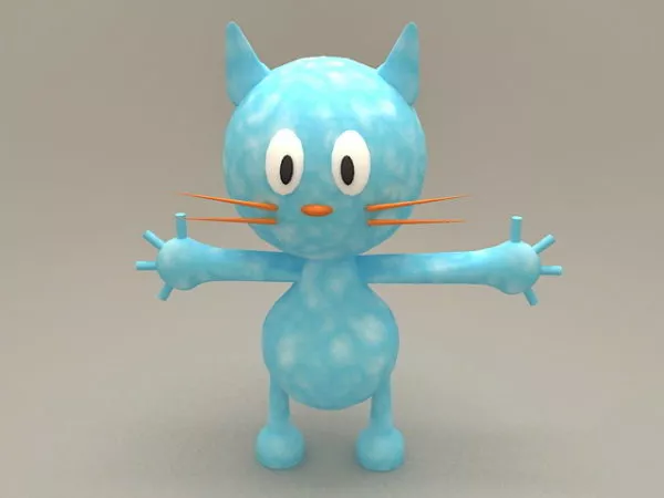 Outline Cat Character 3d model