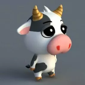 Cartoon Cow Rig 3d model