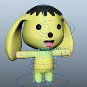 Cartoon Dog Rig 3d model