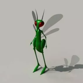 Cartoon Dragonfly Character 3d model