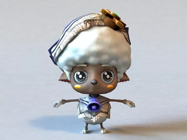 Cartoon Merino Character Animated 3d model Cartoon Merino Character Animated 3d model