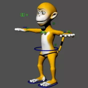 Cartoon Monkey Rig 3d model